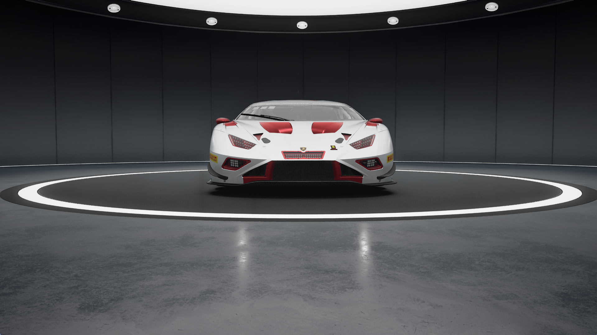 Front view of the V1M Lamborghini Huracan GT3 EVO2 livery