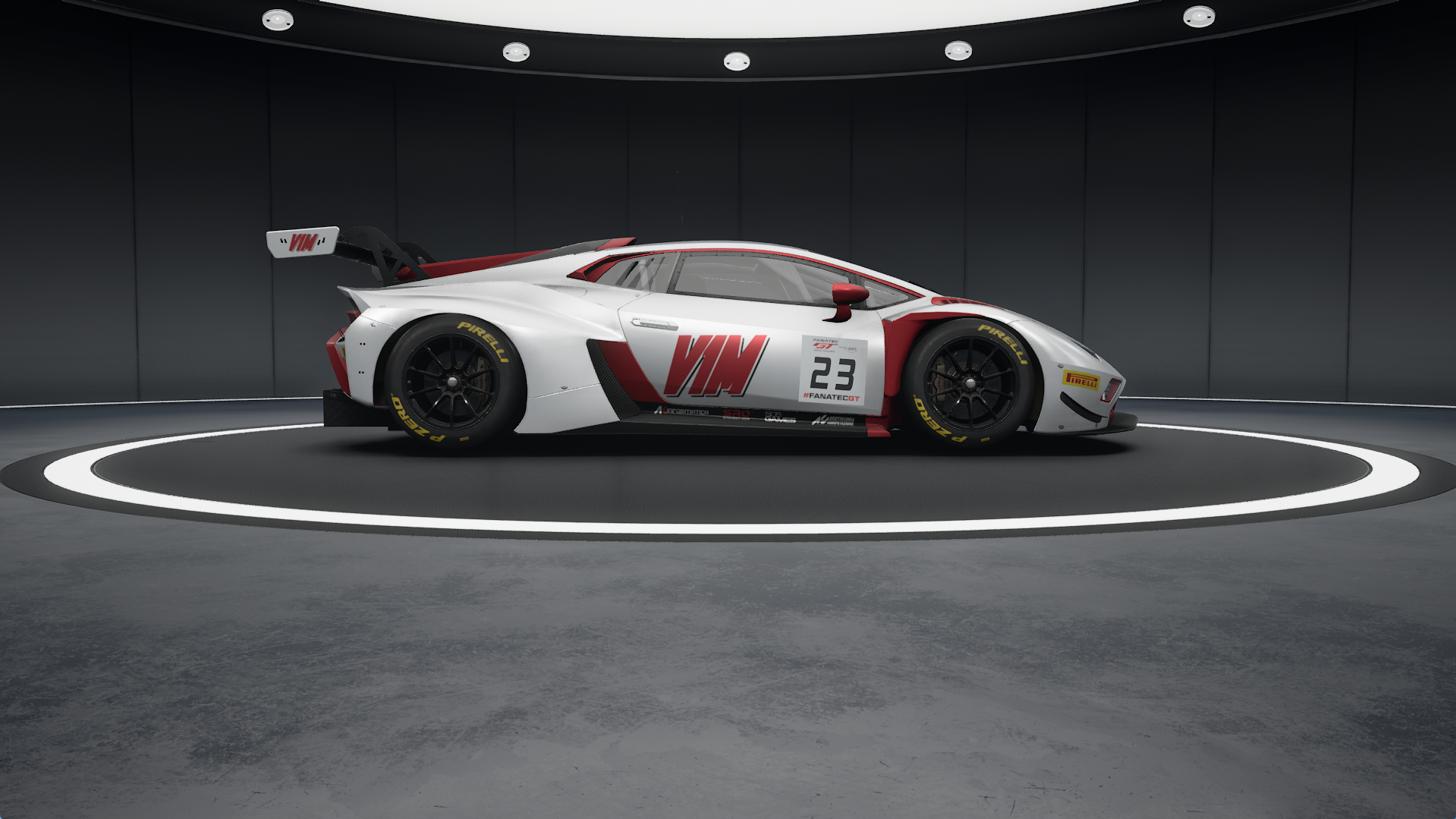 Right side view of the V1M Lamborghini Huracan GT3 EVO2 livery